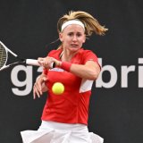 Jil Teichmann a mordu la poussière au Maroc. KEYSTONE/EPA PAP/PIOTR POLAK